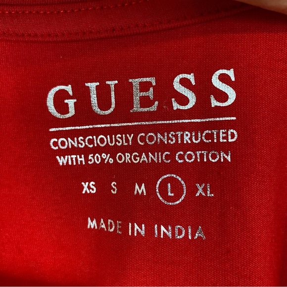 Guess Women's Red V-Neck Top Size Large - Picture 7 of 10